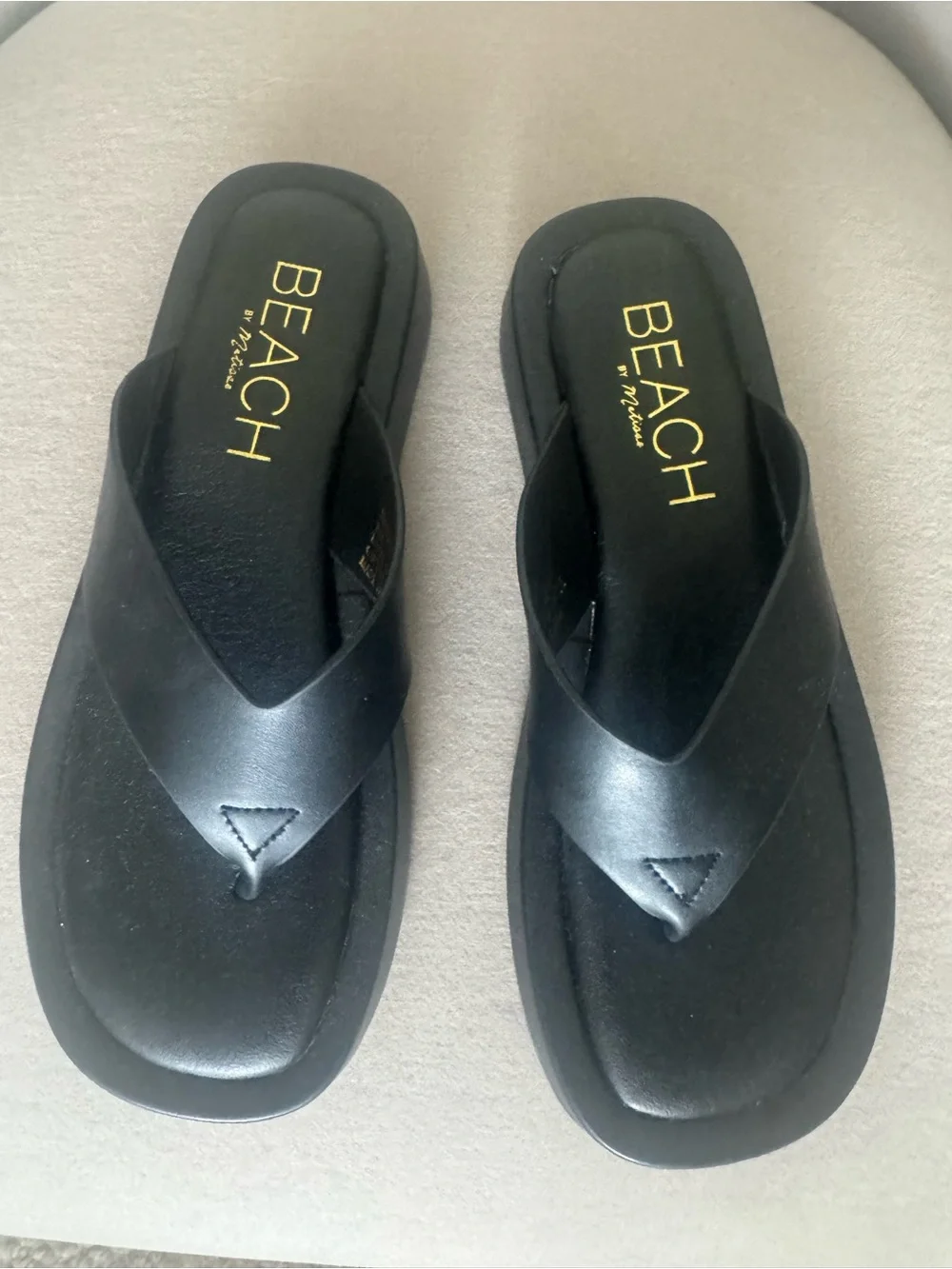 BEACH by Matisse Black Platform Flip Flop Sandals